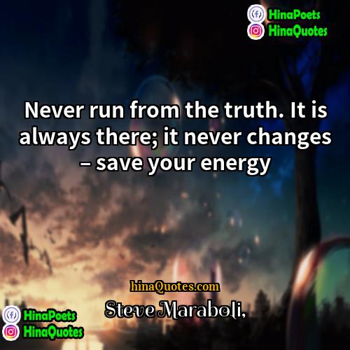 Steve Maraboli Quotes | Never run from the truth. It is